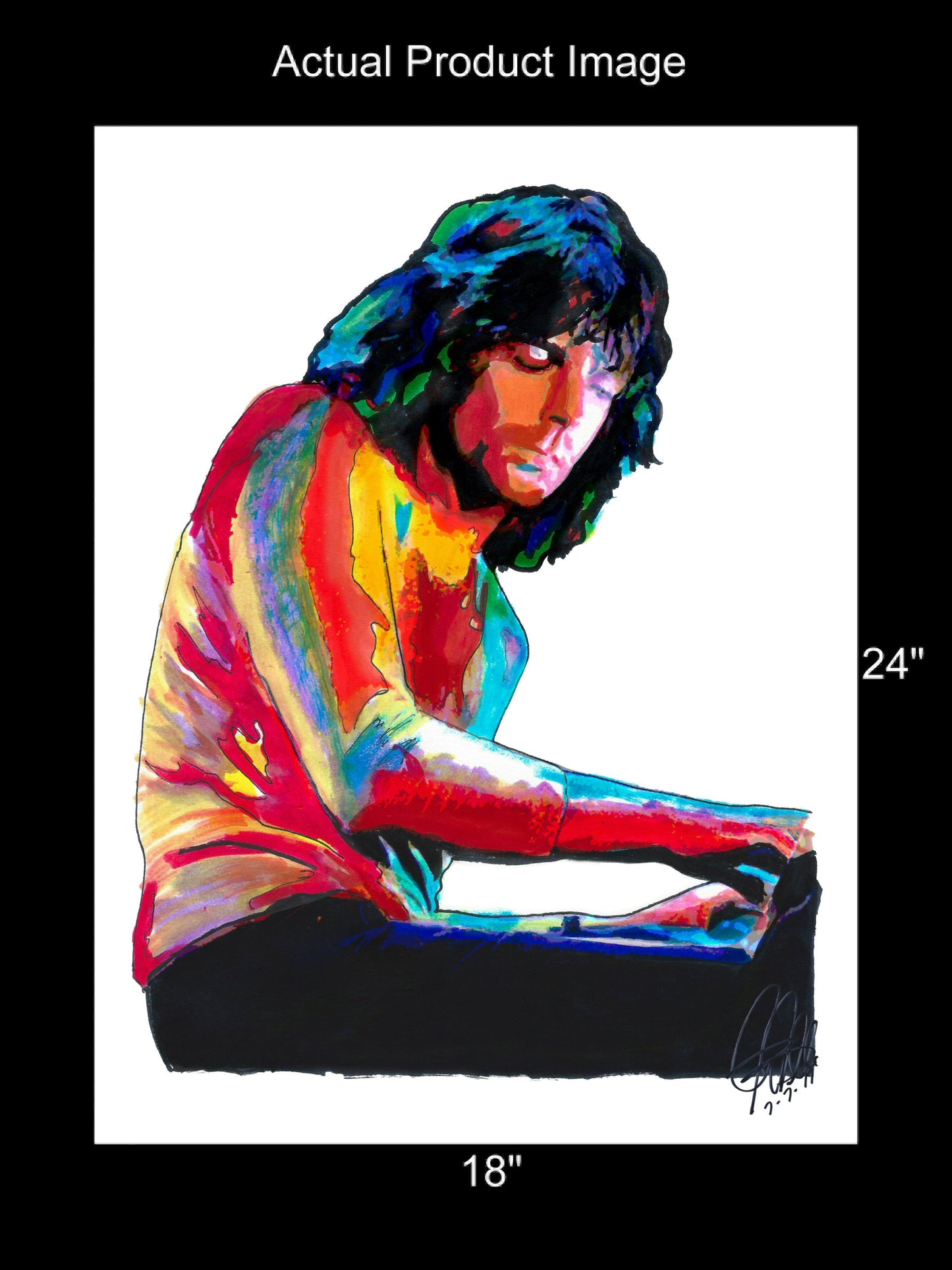 Richard Wright Pink Floyd Keyboards Rock Music Poster Print Wall Art 18x24