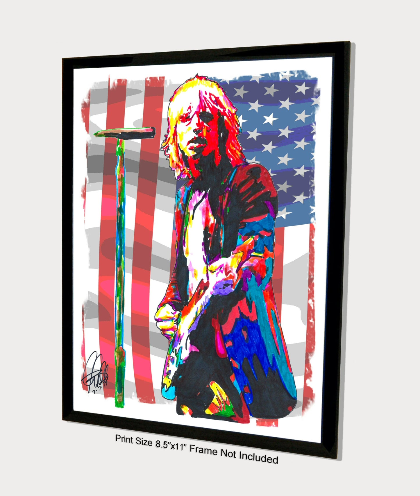 Tom Petty Heartbreakers Guitar Rock Music Poster Print Wall Art 8.5x11