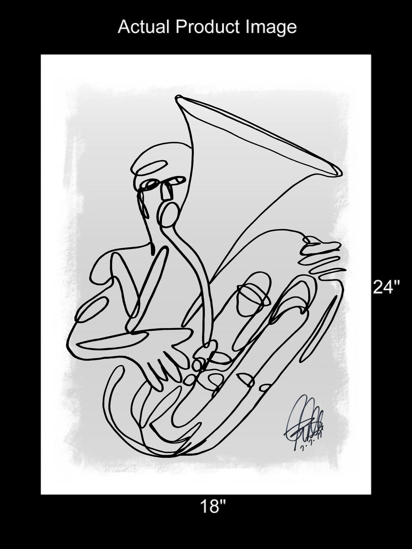 Tuba Player Music Poster Print Wall Art 18x24