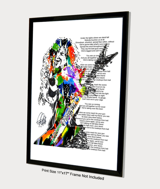 Dimebag Darrell Pantera Guitar Cowboys from Hell Print Poster Wall Art 11x17