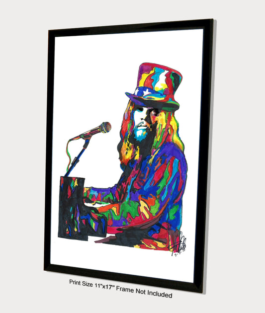 Leon Russell Guitar Piano Singer Rock Music Poster Print Wall Art 11x17
