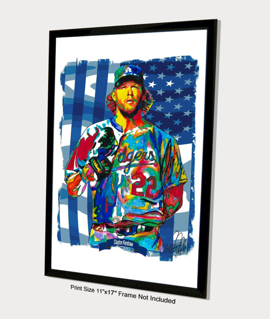 Clayton Kershaw Los Angeles Dodgers Baseball Poster Print Wall Art 11x17