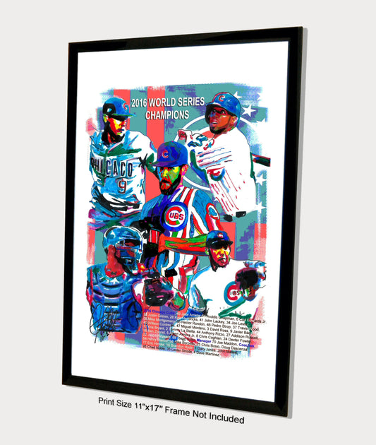 Chicago Cubs 2016 World Series Champions Baseball Poster Print Wall Art 11x17