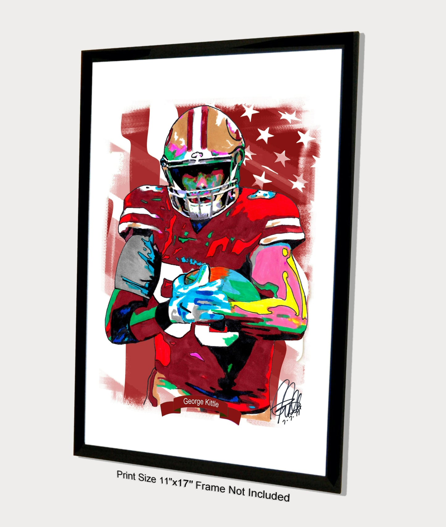 George Kittle San Francisco 49ers Football Print Poster Wall Art 11x17