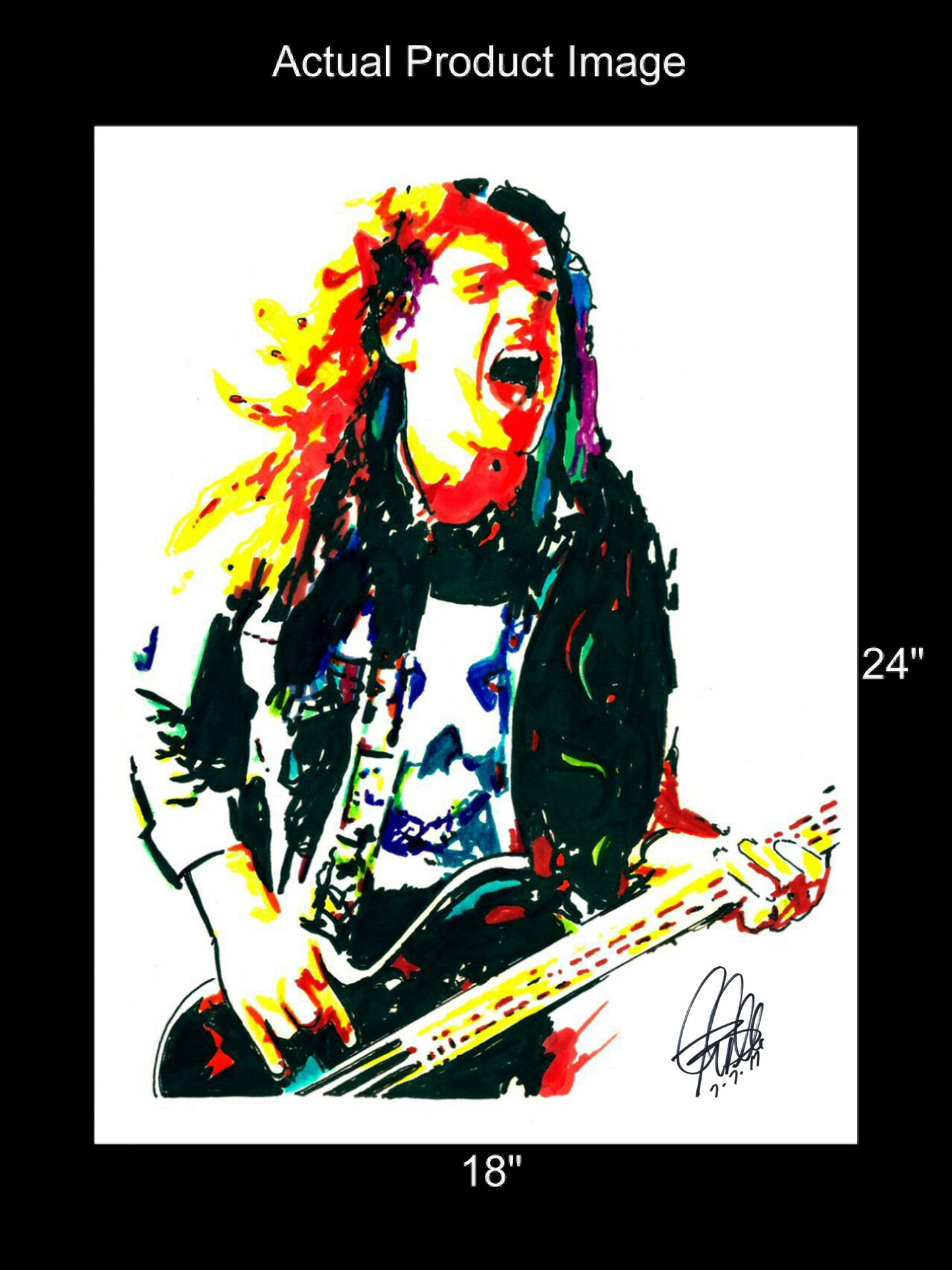 Cliff Burton Metallica Bass Heavy Metal Music Print Poster Wall Art 18x24