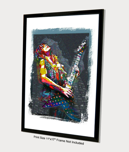 Randy Rhoads Guitar Hard Rock Metal Music Poster Print Wall Art 11x17