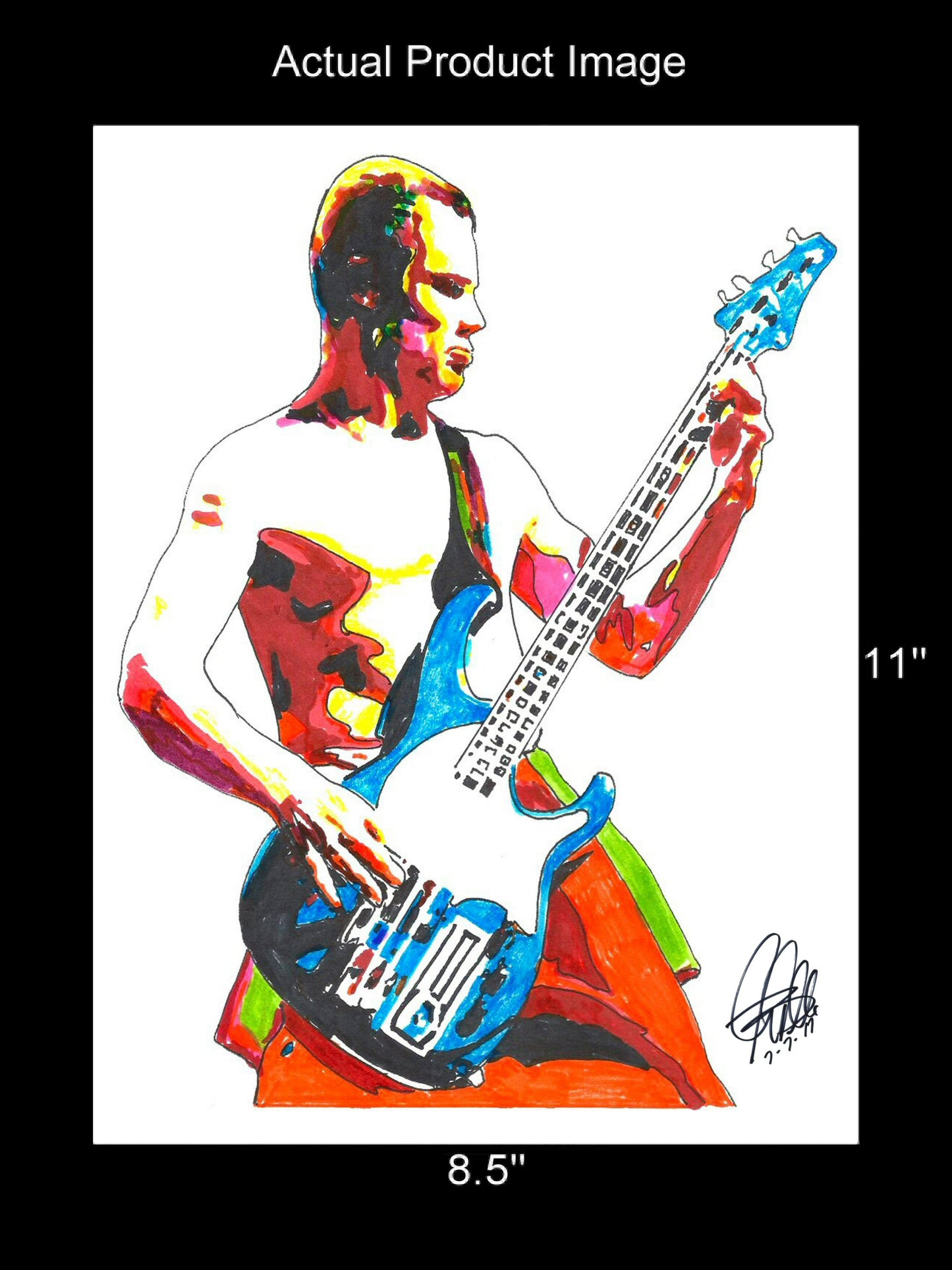 Flea Red Hot Chili Peppers Bass Guitar Funk Rock Music Poster Print Art 8.5x11