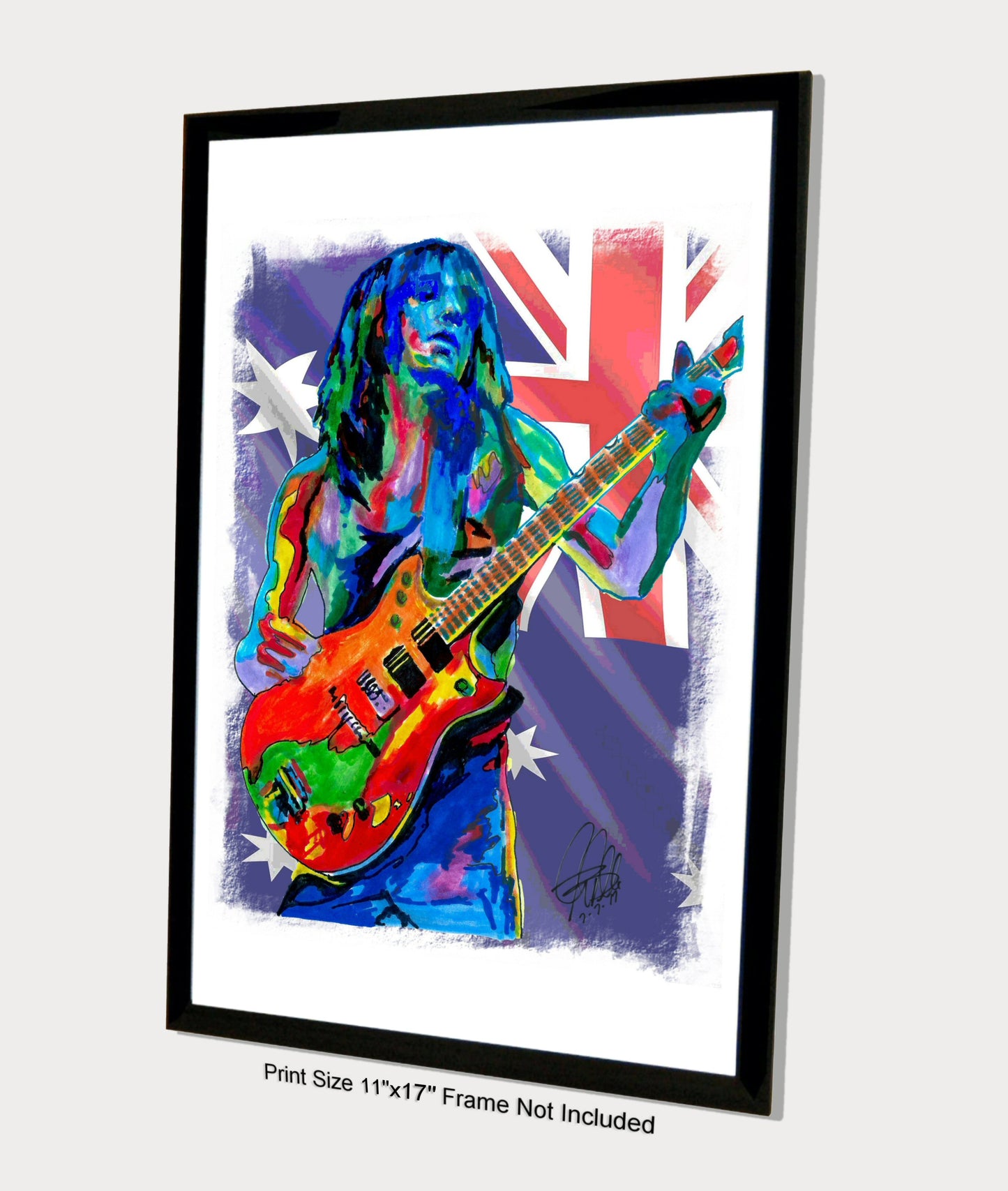 Malcolm Young ACDC Guitar Hard Rock Music Print Poster Wall Art 11x17