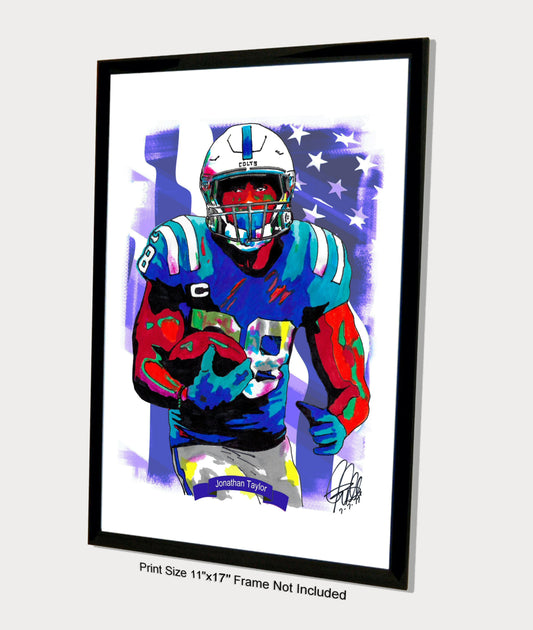 Jonathan Taylor Indianapolis Colts Football Poster Print Wall Art 11x17