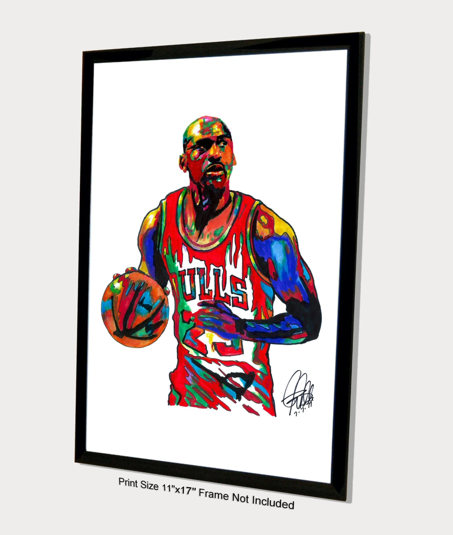 Michael Jordan Chicago Bulls Basketball Sports Poster Print Art 11x17