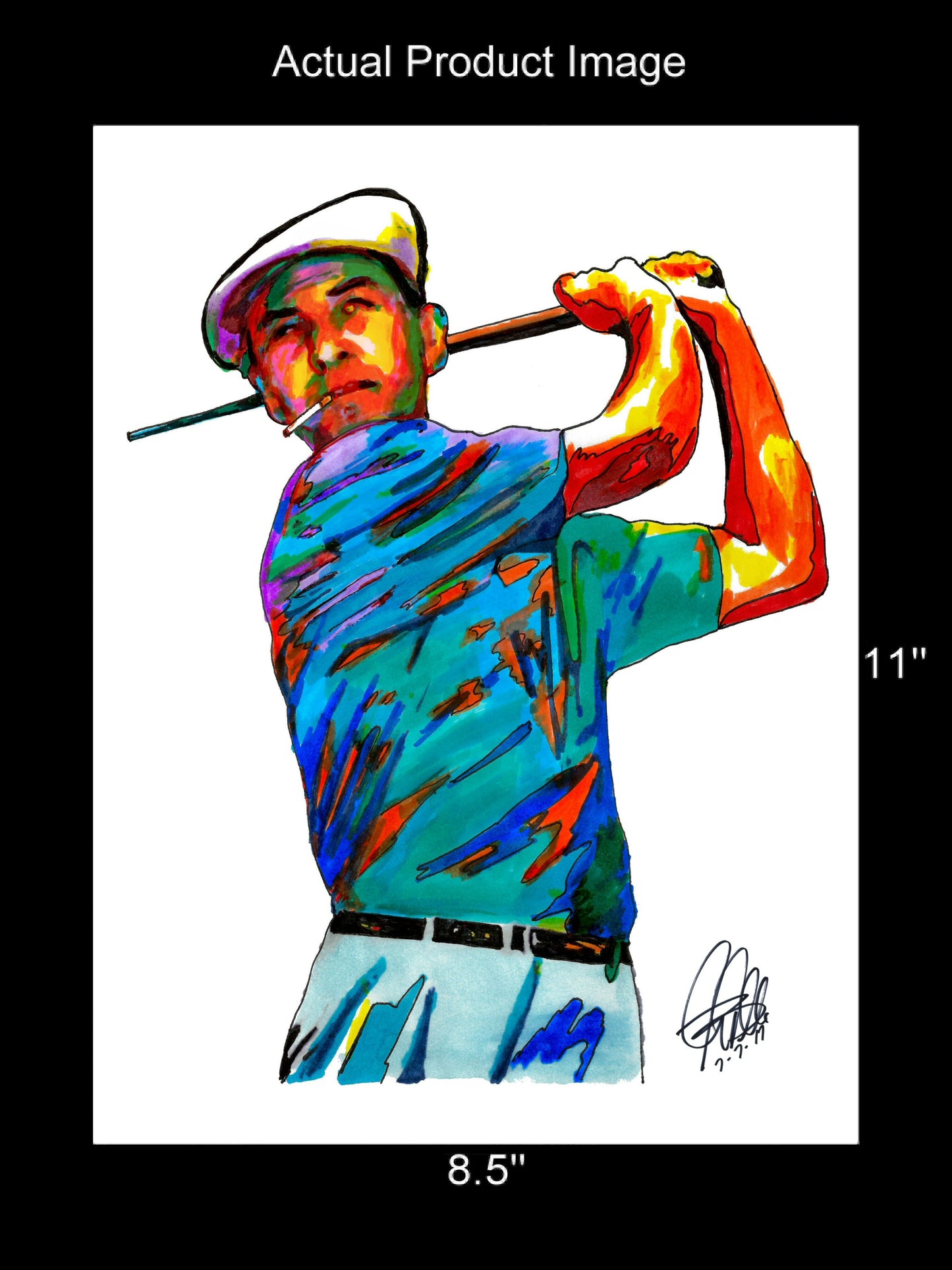 Ben Hogan Golf Sports Poster Print Wall Art 8.5x11