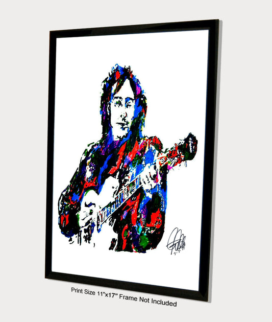 John Lennon The Beatles Singer Guitar Music Print Poster Wall Art 11x17