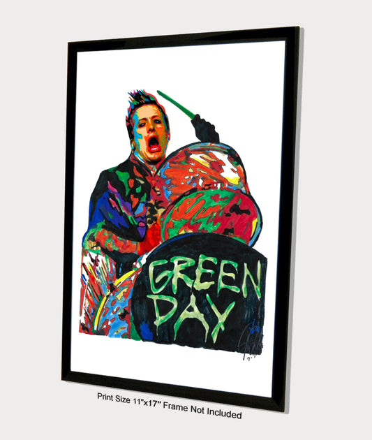 Tre Cool Green Day Drums Punk Rock Music Poster Print Wall Art 11x17