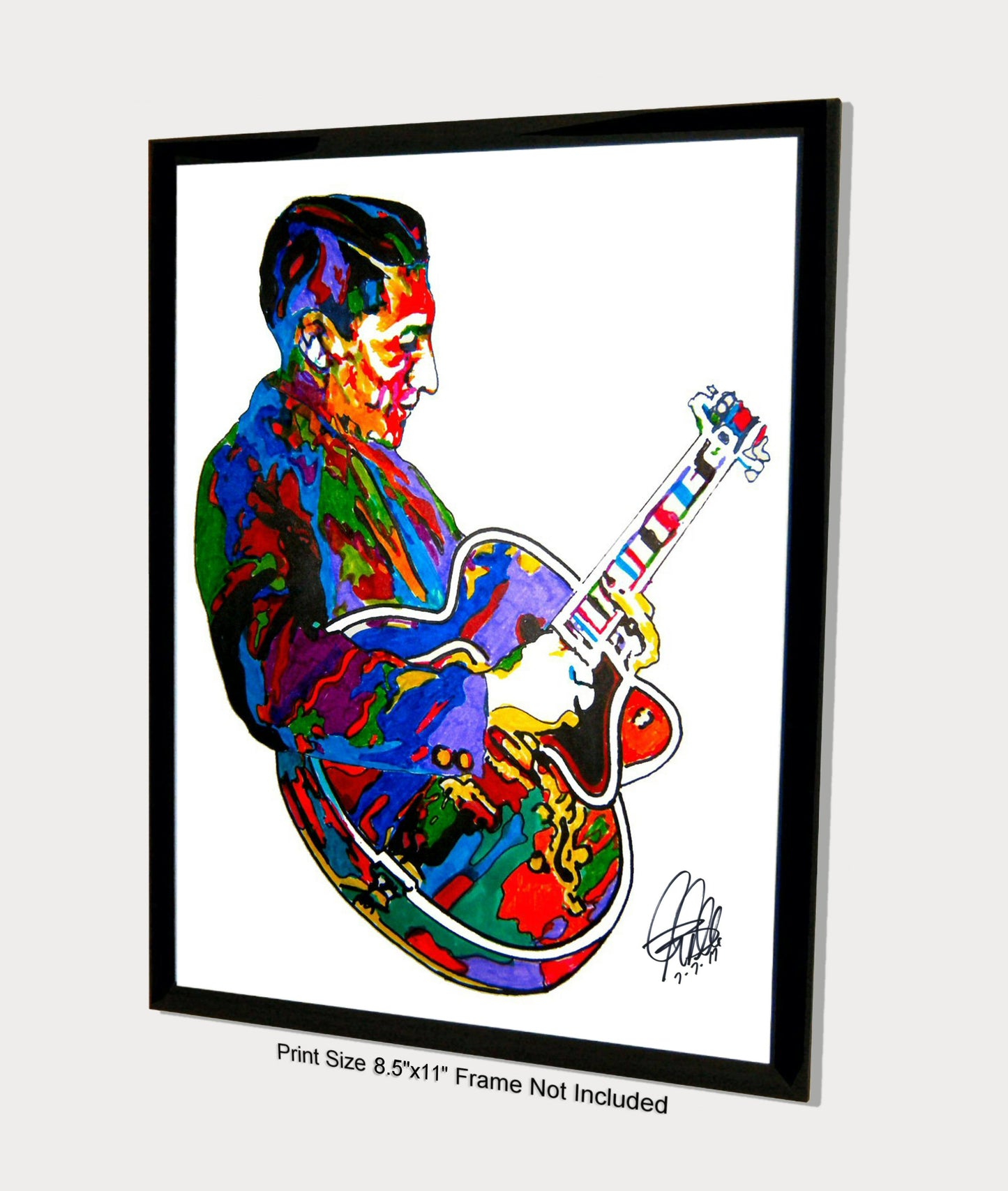 Scotty Moore Guitar Rockabilly Rock & Roll Music Poster Print Wall Art 8.5x11