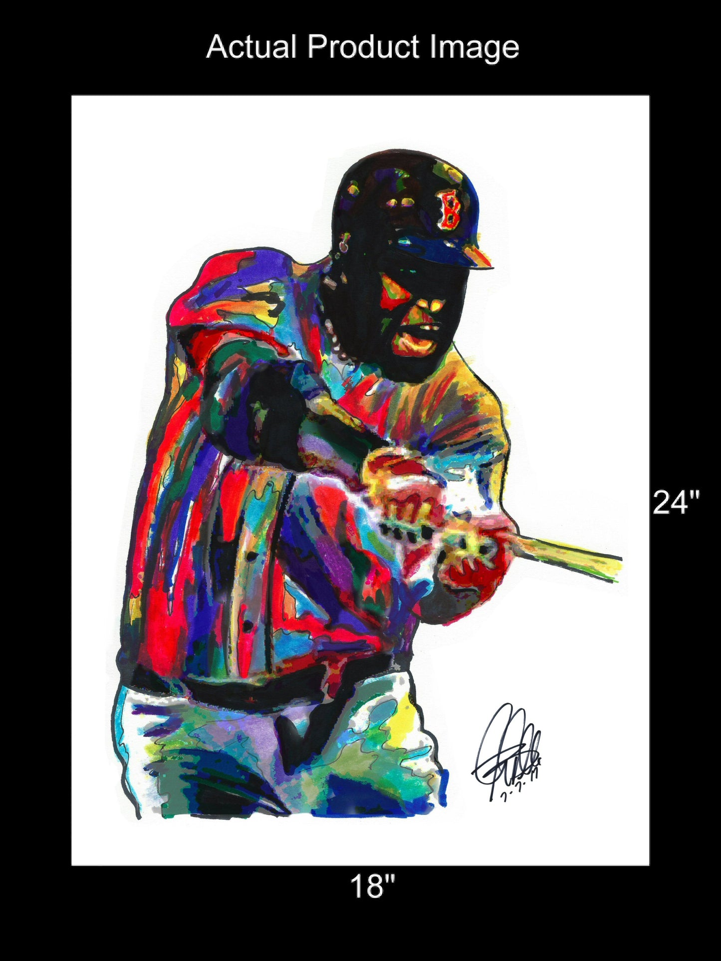 David Ortiz Big Papi Boston Red Sox Baseball Sports Poster Print Wall Art 18x24