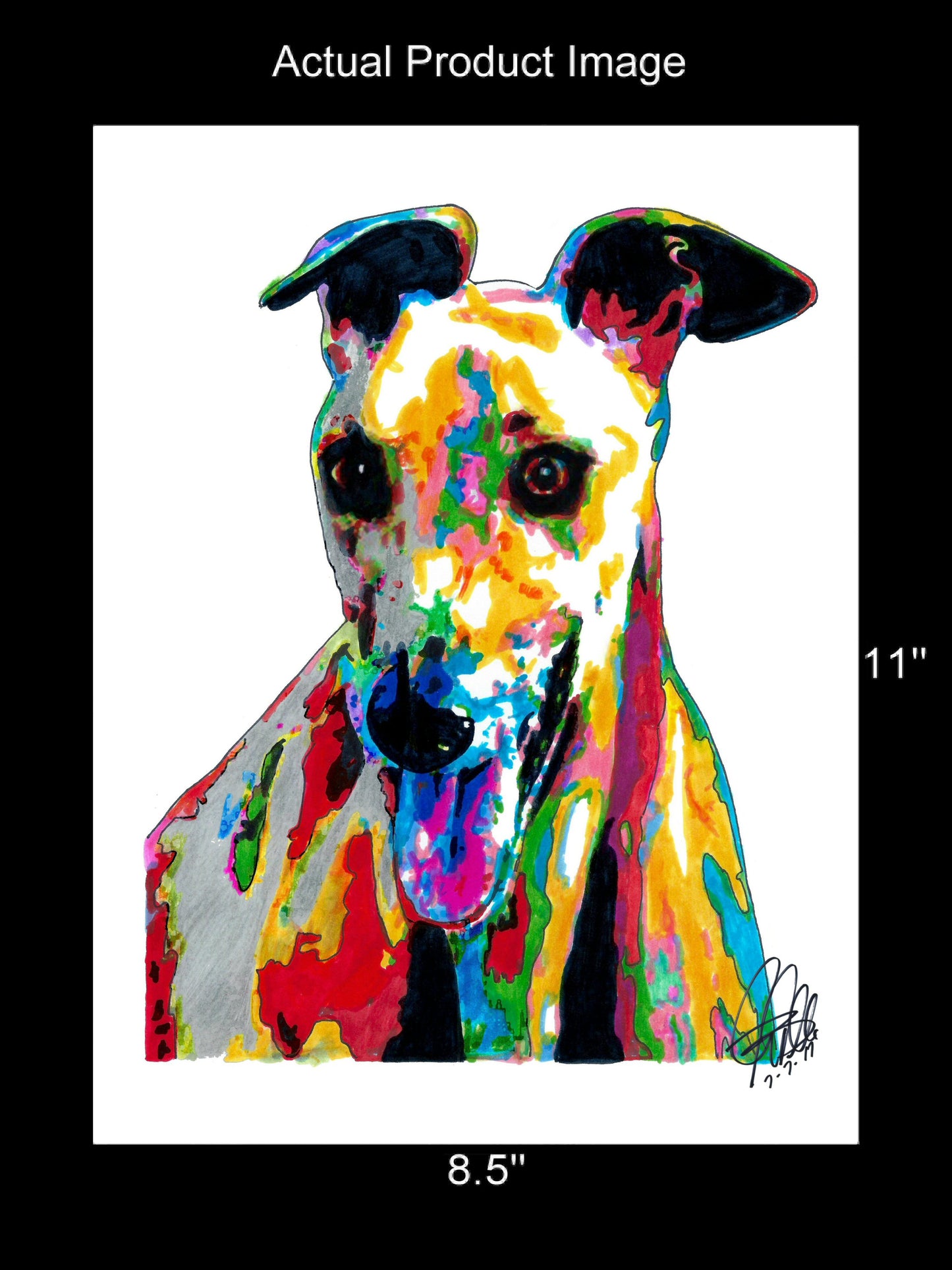 Greyhound Sighthound Race Dog Print Poster Wall Art 8.5x11