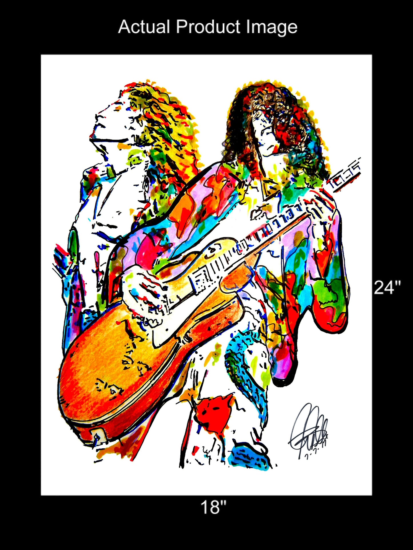 Led Zeppelin Robert Plant Jimmy Page Rock Music Poster Print Wall Art 18x24