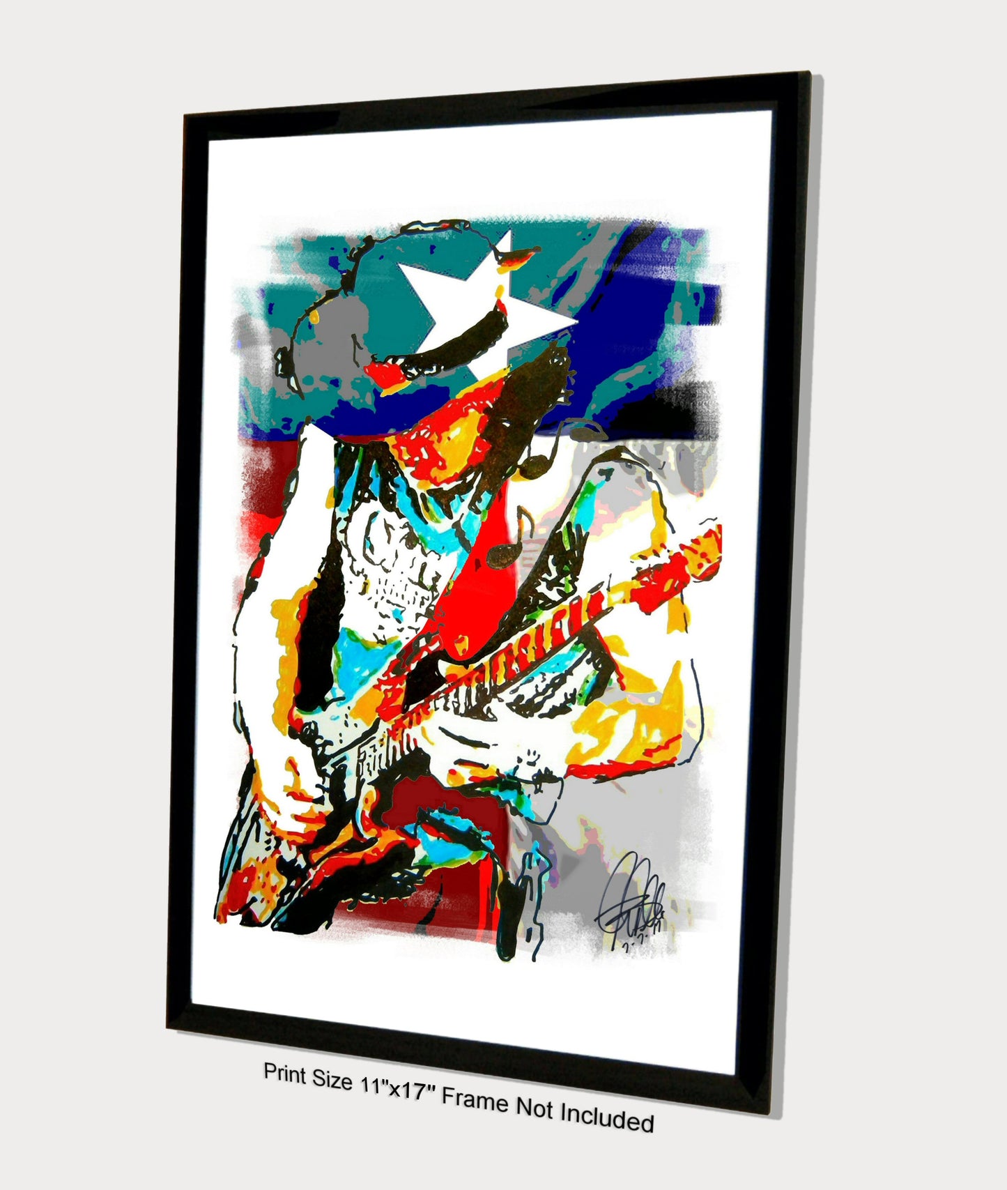 Stevie Ray Vaughan SRV Blues Rock Texas Music Print Poster Wall Art 11x17