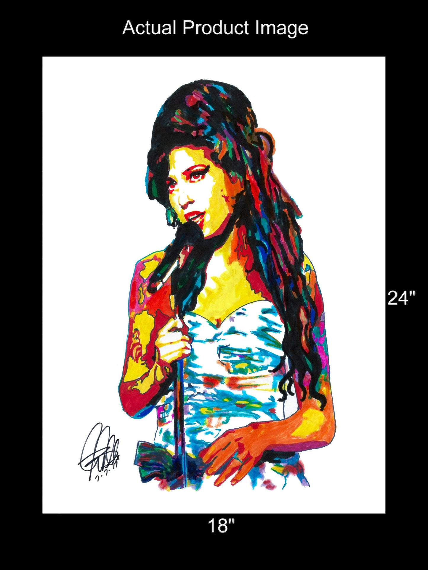 Amy Winehouse Singer Soul Music Print Poster Wall Art 18x24