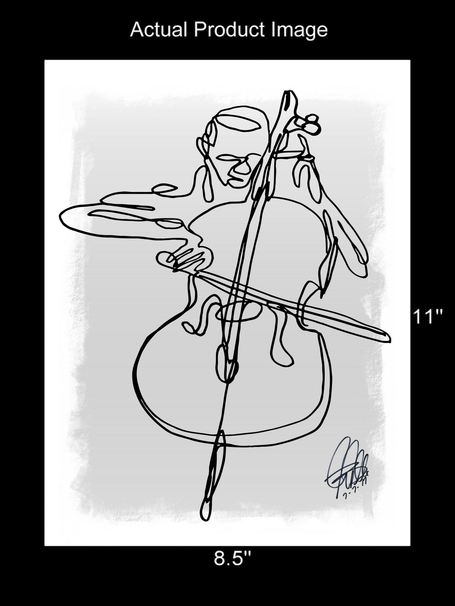 Cello Player Classical String Instrument Music Poster Print Wall Art 8.5x11