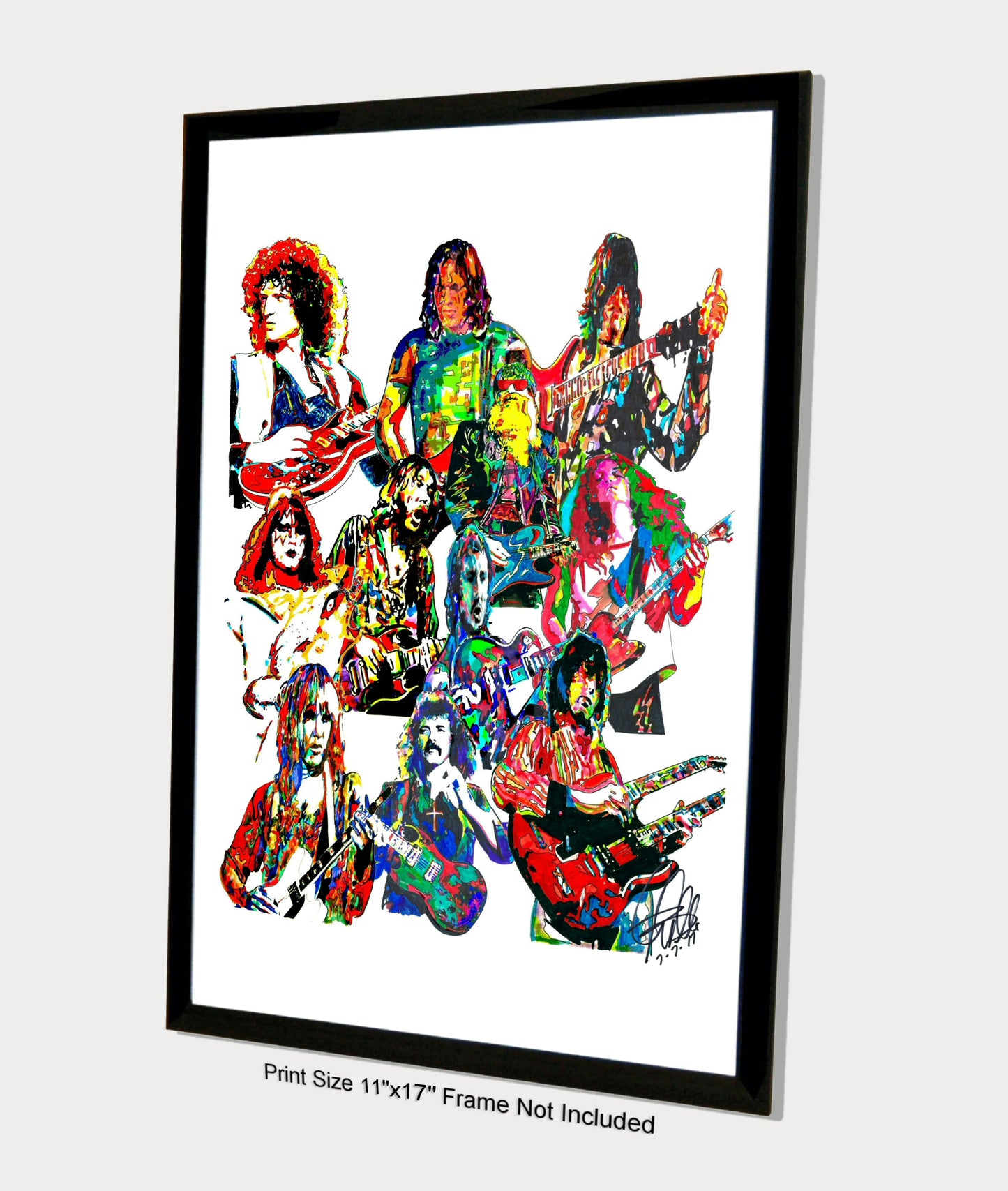 70s Guitar Players Jimmy Page Duane Allman Music Print Poster Wall Art 11x17