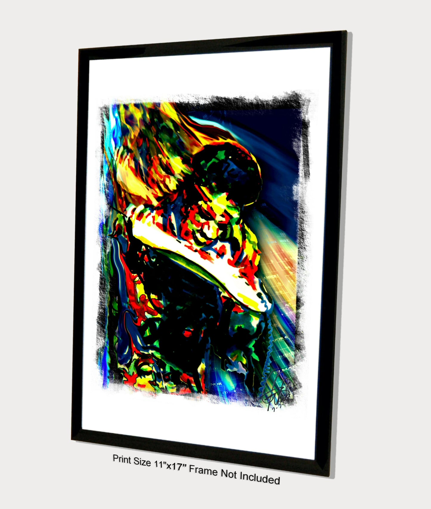 Jimi Hendrix Guitar Blues Hard Rock Music Poster Print Wall Art 11x17