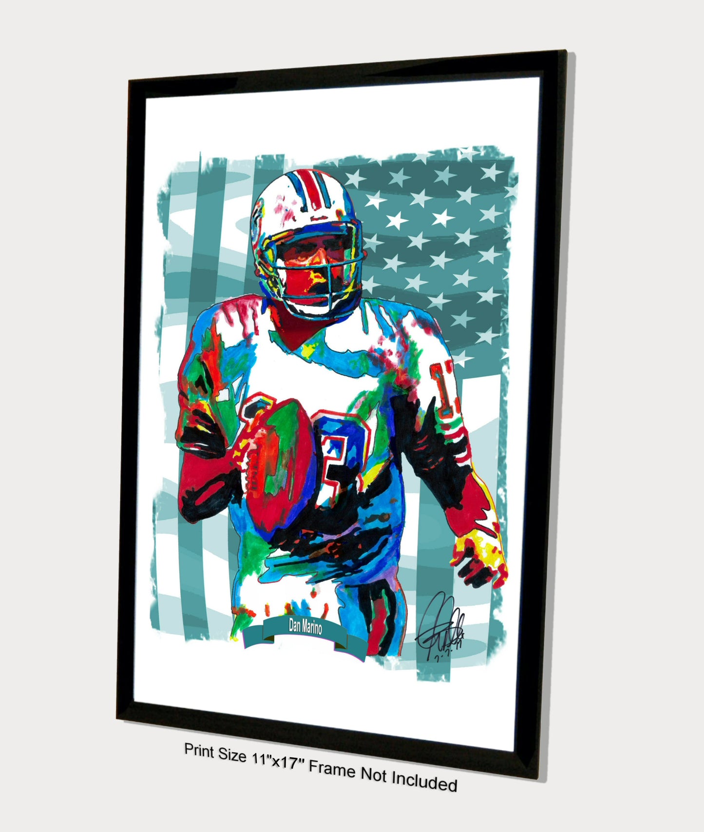 Dan Marino Miami Dolphins Football Poster Print Wall Art Art 11x17