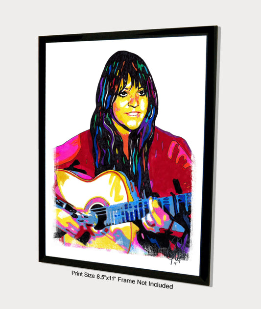 Melanie Safka Singer Guitar Folk Music Poster Print Wall Art 8.5x11