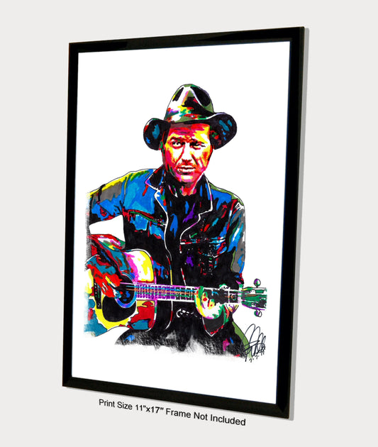 Jerry Jeff Walker Singer Guitar Country Music Poster Print Wall Art 11x17