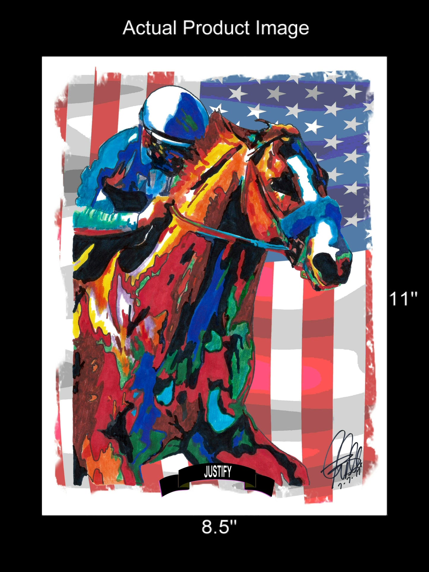 Justify Triple Crown Preakness Stakes Horse Racing Poster Print Wall Art 8.5x11