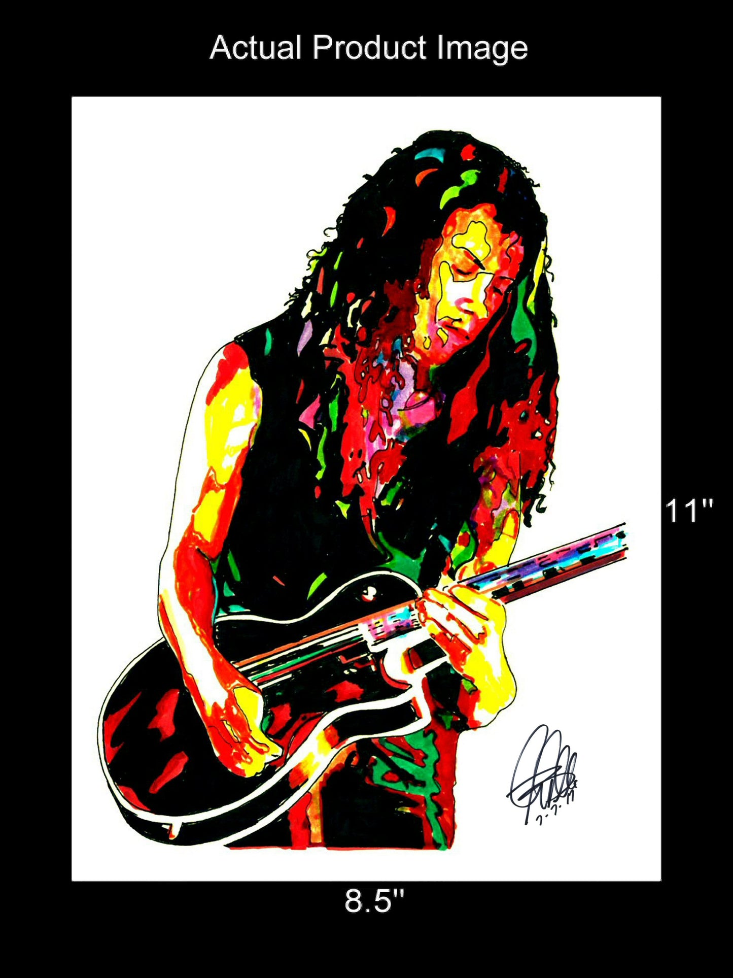 Kirk Hammett Metallica Guitar Heavy Metal Poster Metal Print Wall Art 8.5x11