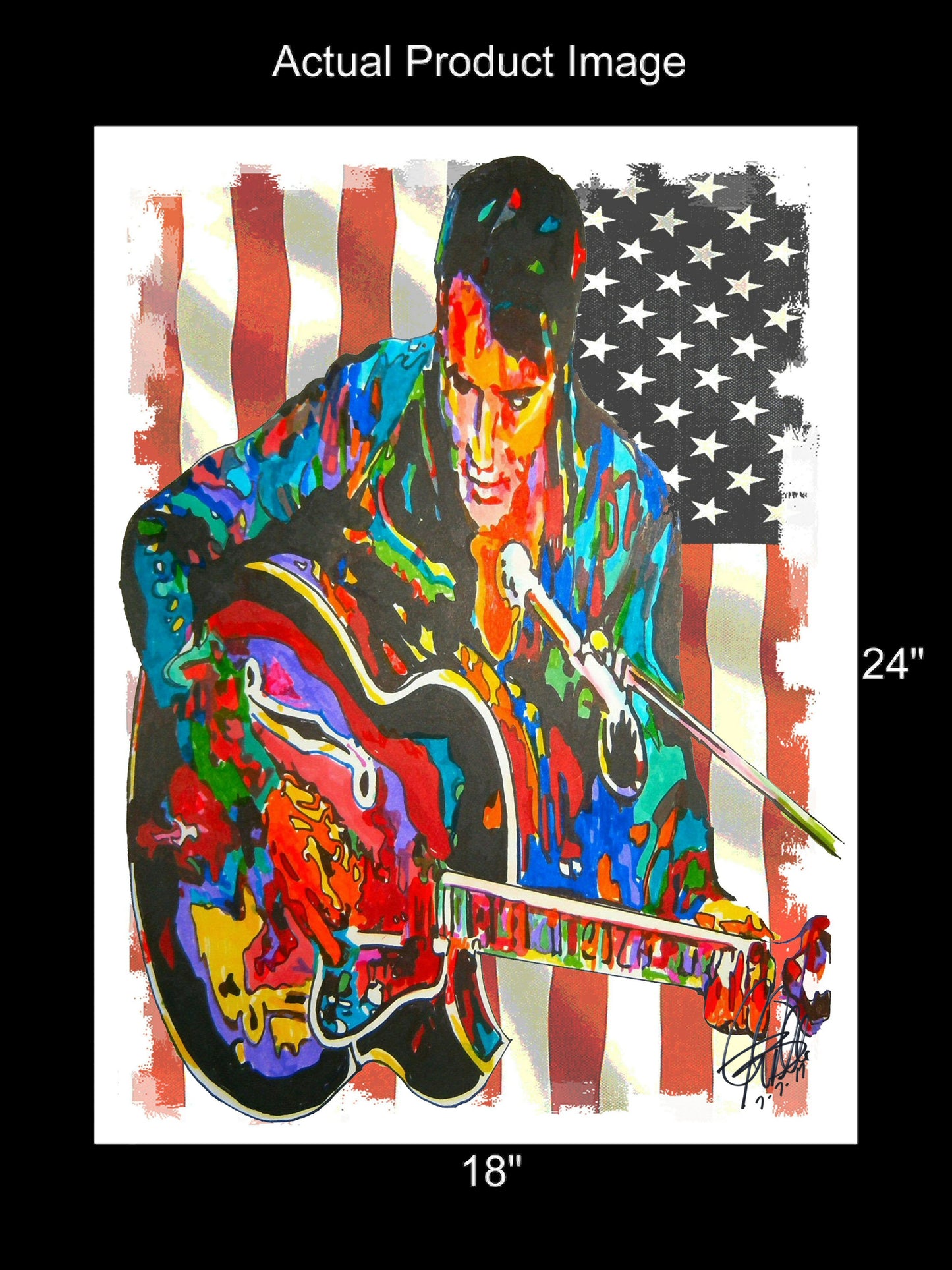 Elvis Presley Singer Guitar Rockabilly Music Poster Print Wall Art 18x24