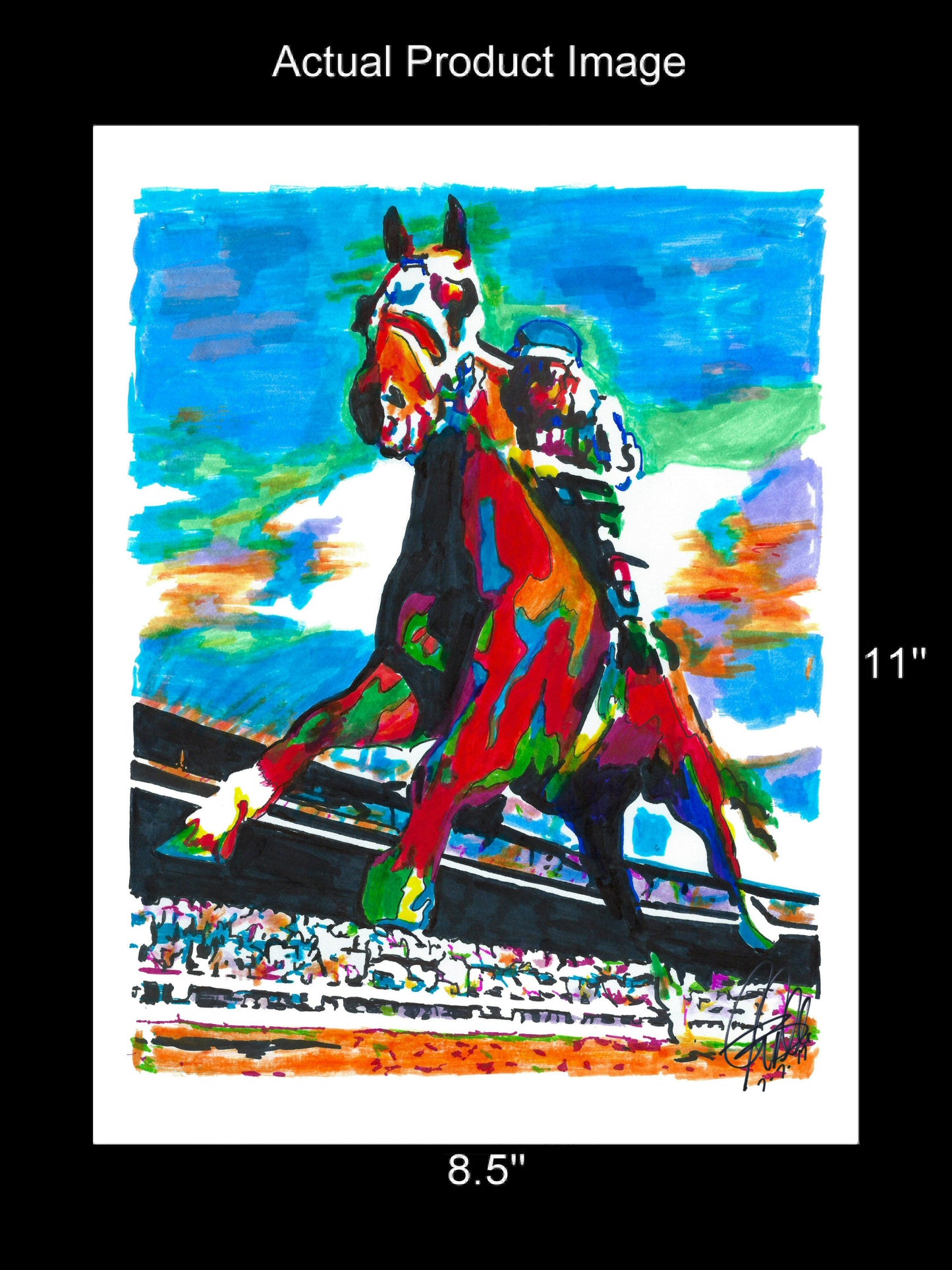 Secretariat Triple Crown Big Red Horse Racing Poster Print Wall Art 8.5x11