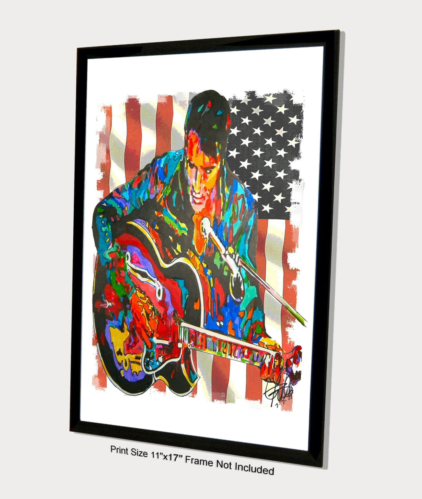 Elvis Presley Singer Guitar Rockabilly Music Poster Print Wall Art 11x17