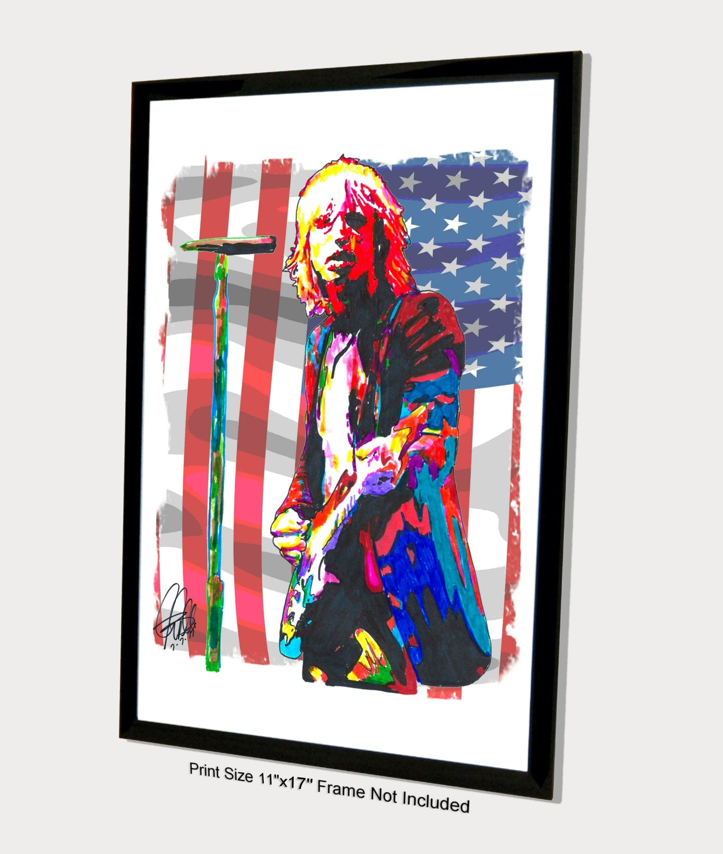 Tom Petty Heartbreakers Guitar Rock Music Poster Print Wall Art 11x17