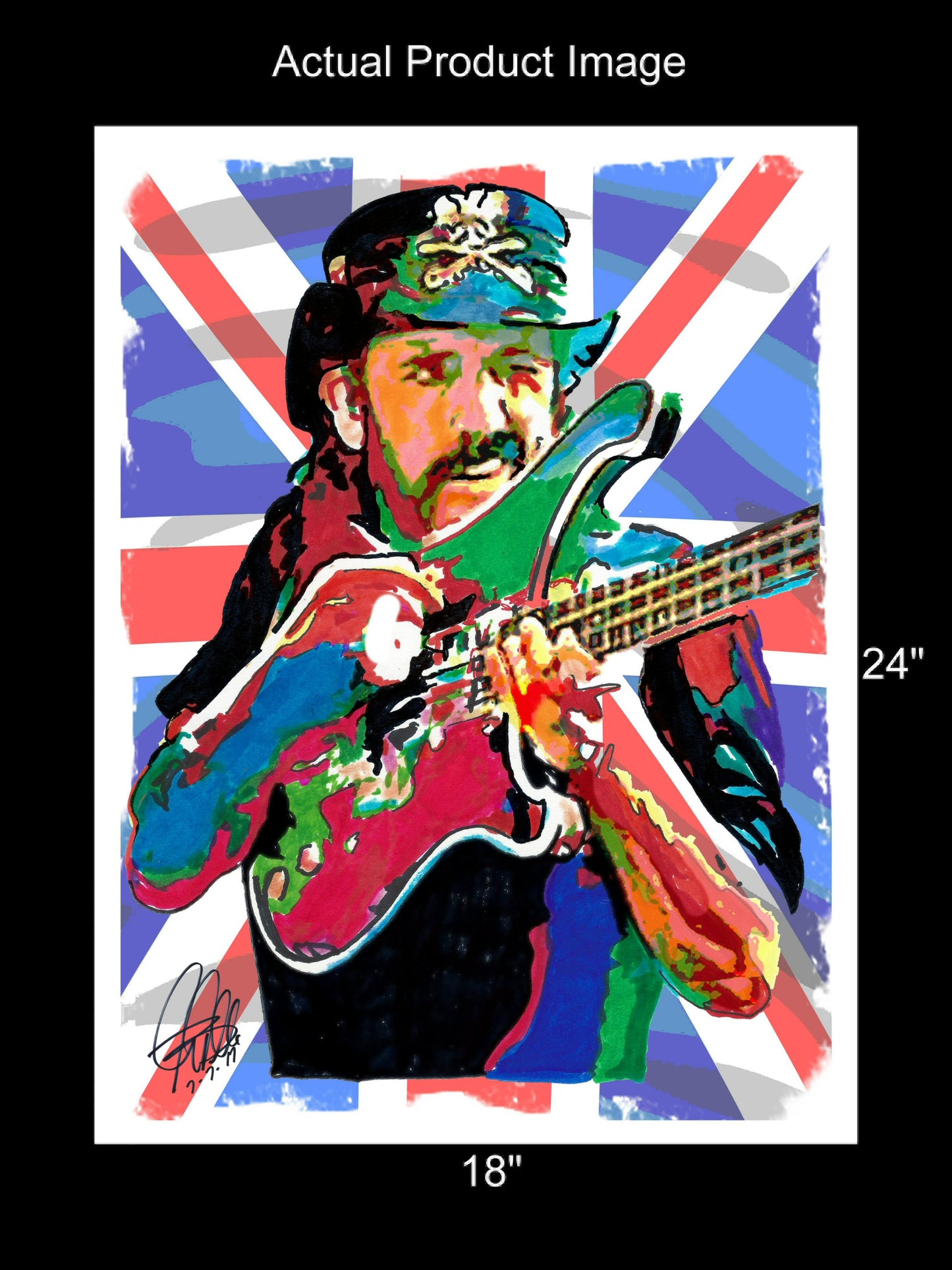 Lemmy Motorhead Bass Guitar Metal Rock Music Poster Print Wall Art 18x24