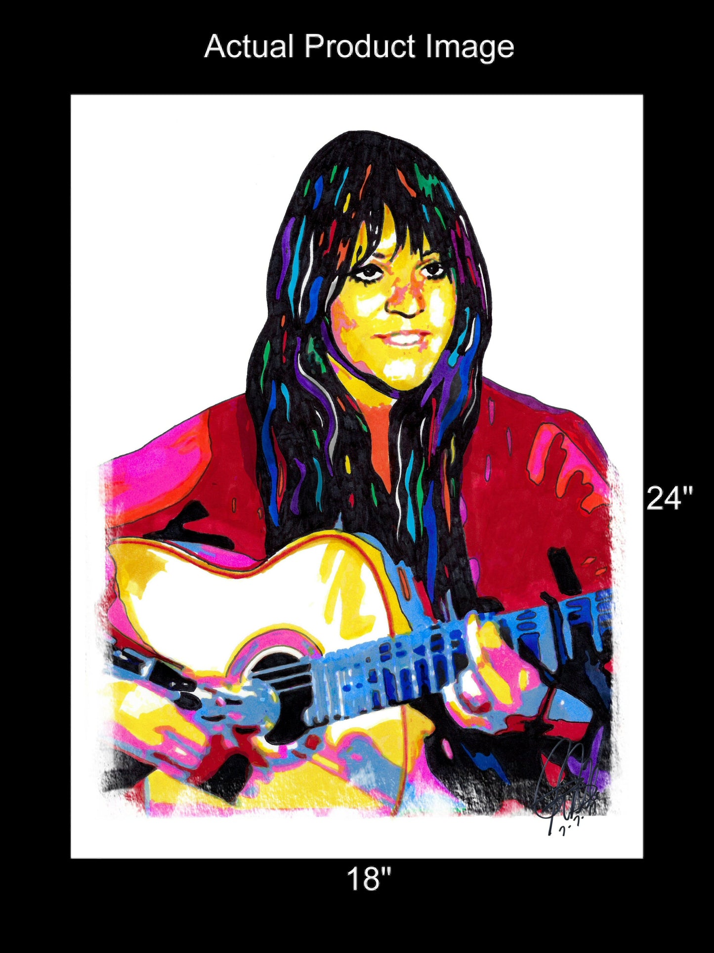 Melanie Safka Singer Guitar Folk Music Poster Print Wall Art 18x24