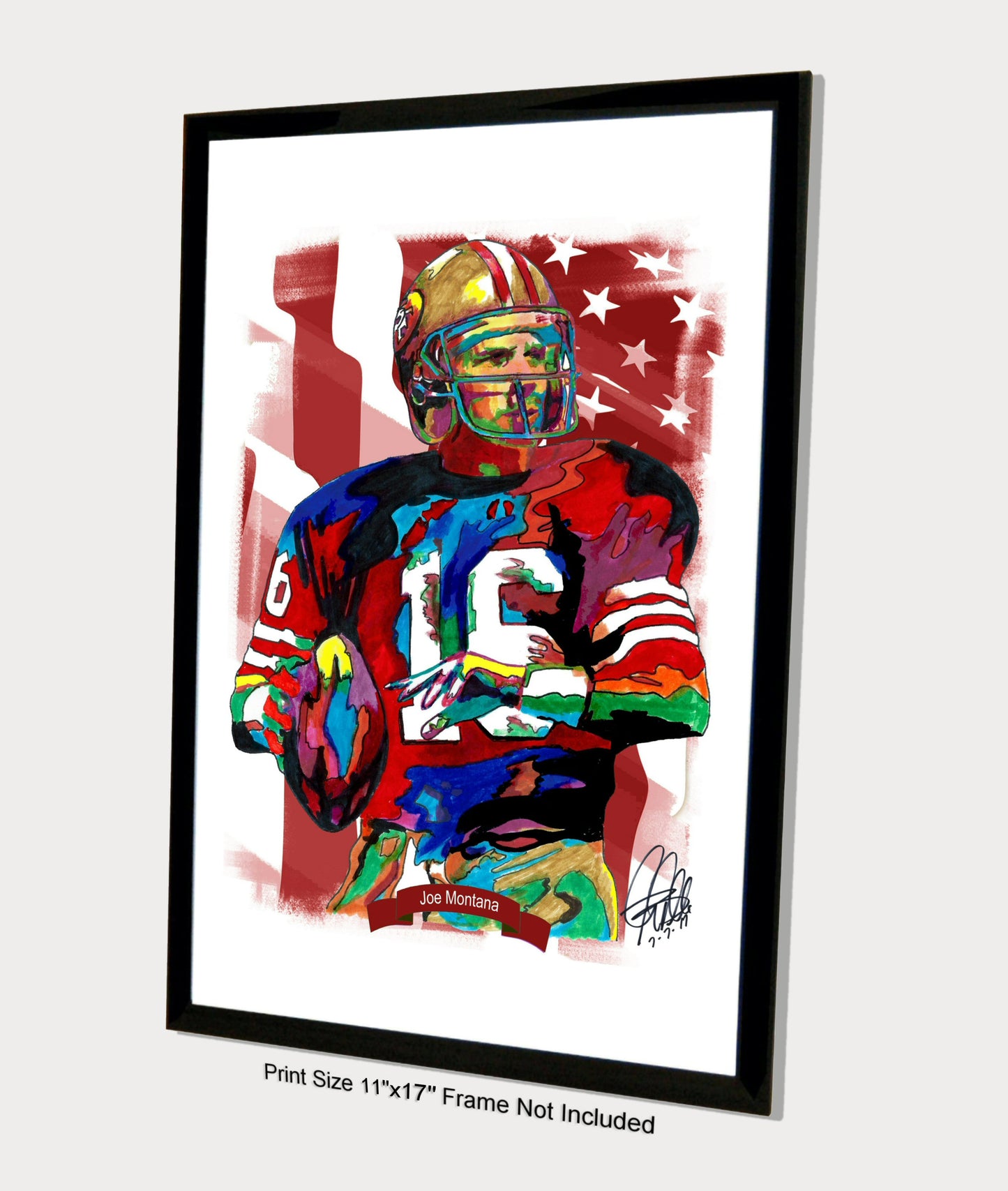 Joe Montana San Francisco 49ers QB Football Sports Poster Print Wall Art 11x17