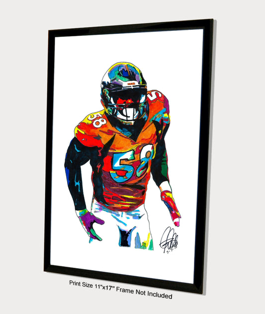 Von Miller Denver Broncos LB Football Sports Print Poster Wall Art 11x17