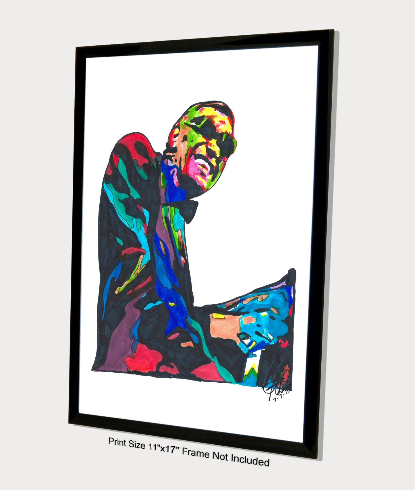 Ray Charles Singer Piano Soul Music Poster Print Wall Art 11x17