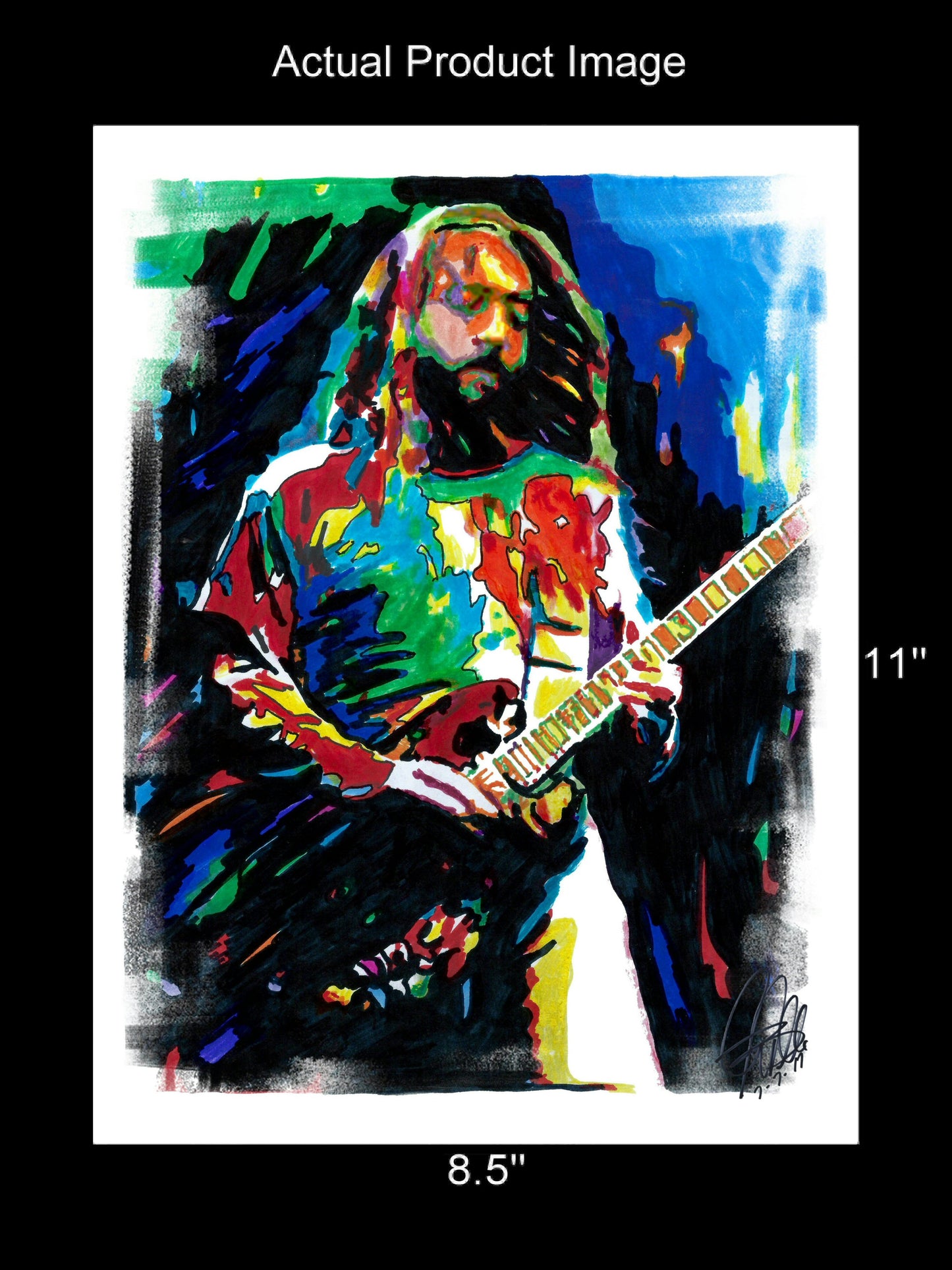 Kim Thayil Soundgarden Guitar Heavy Metal Music Poster Print Wall Art 8.5x11