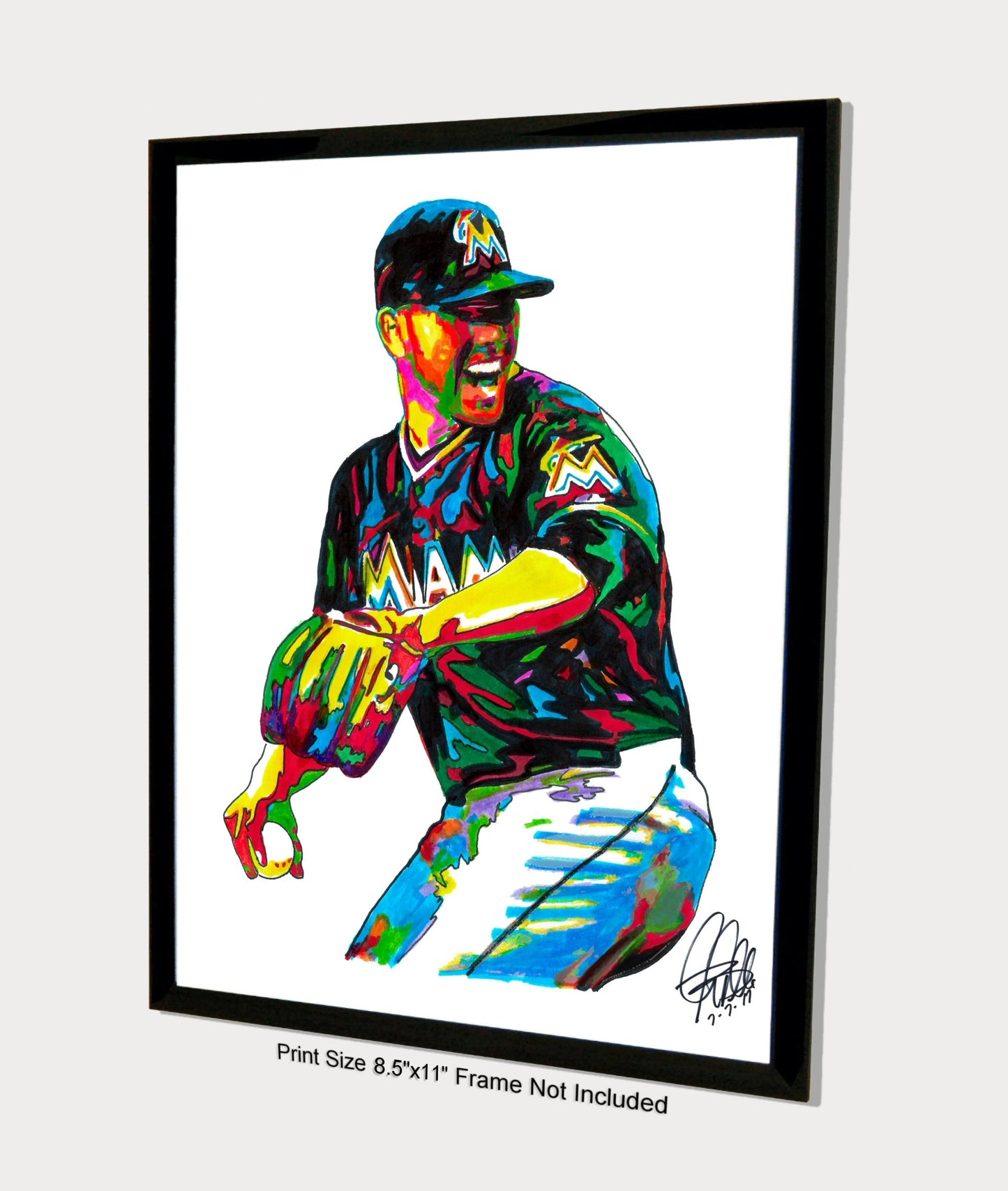 Jose Fernandez Miami Marlins Baseball Sports Poster Print Wall Art 8.5x11