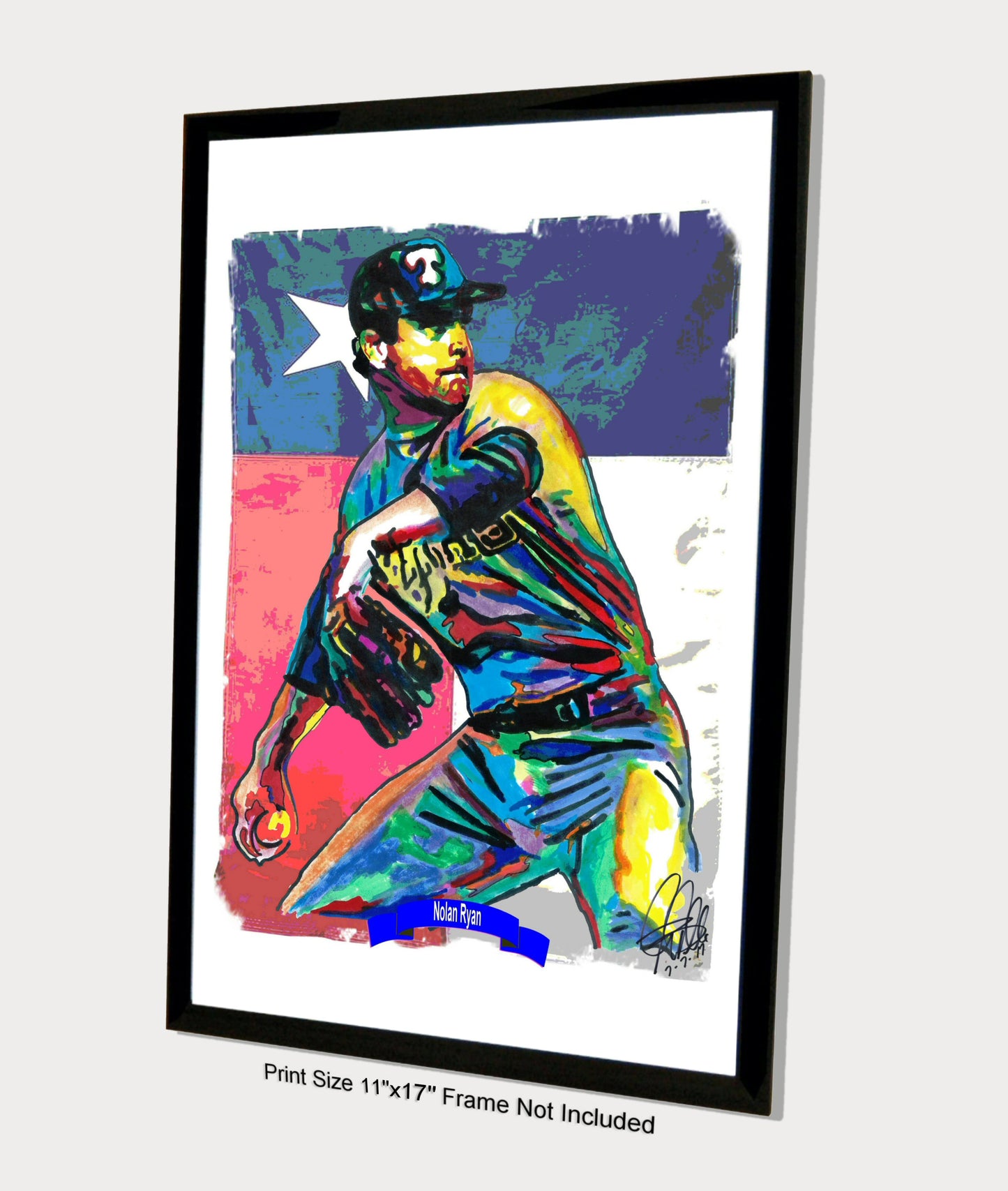 Nolan Ryan Texas Rangers Pitcher Baseball Poster Print Wall Art 11x17