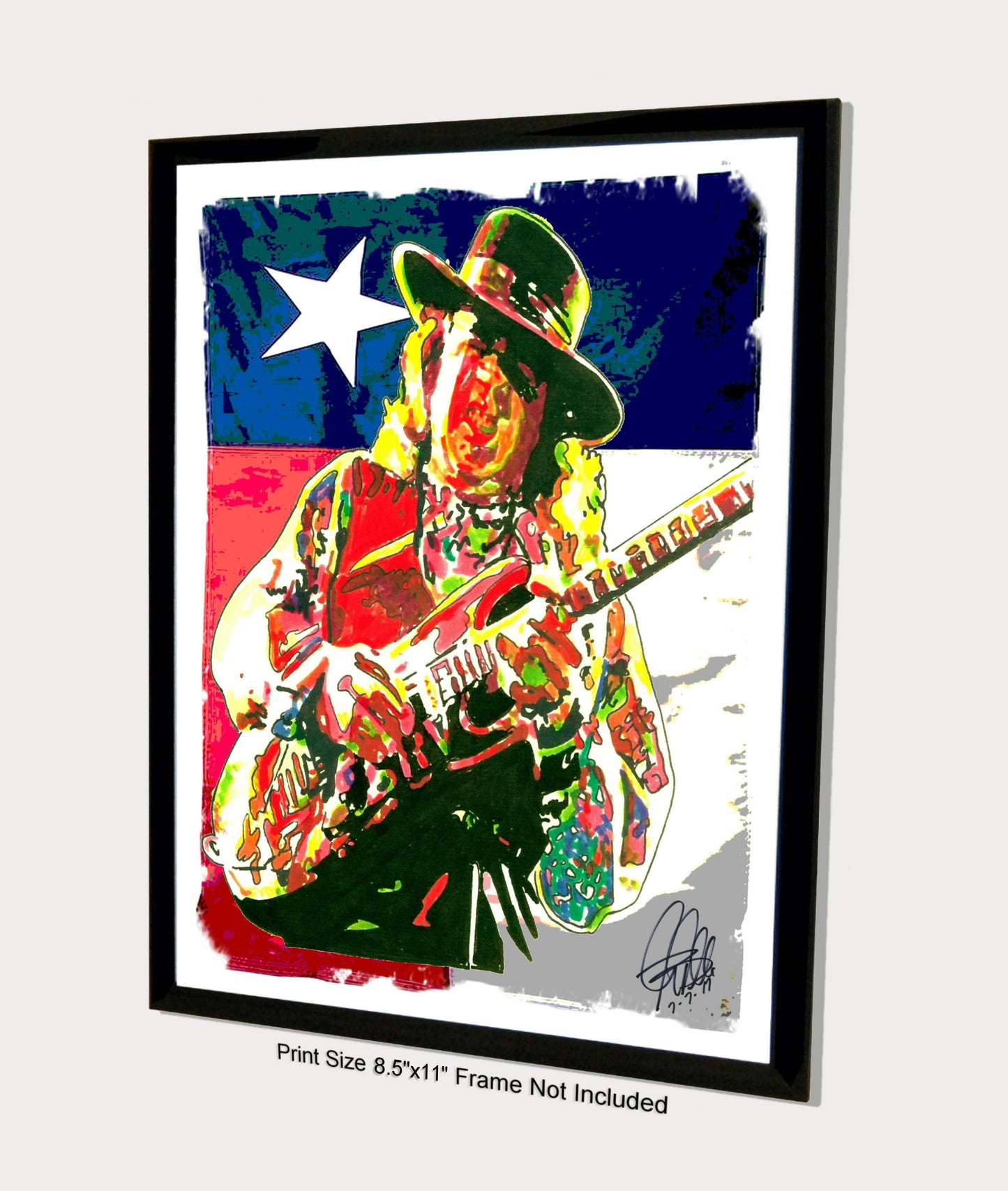 Stevie Ray Vaughan SRV Electric Guitar Texas Blues Music Poster Print 8.5x11