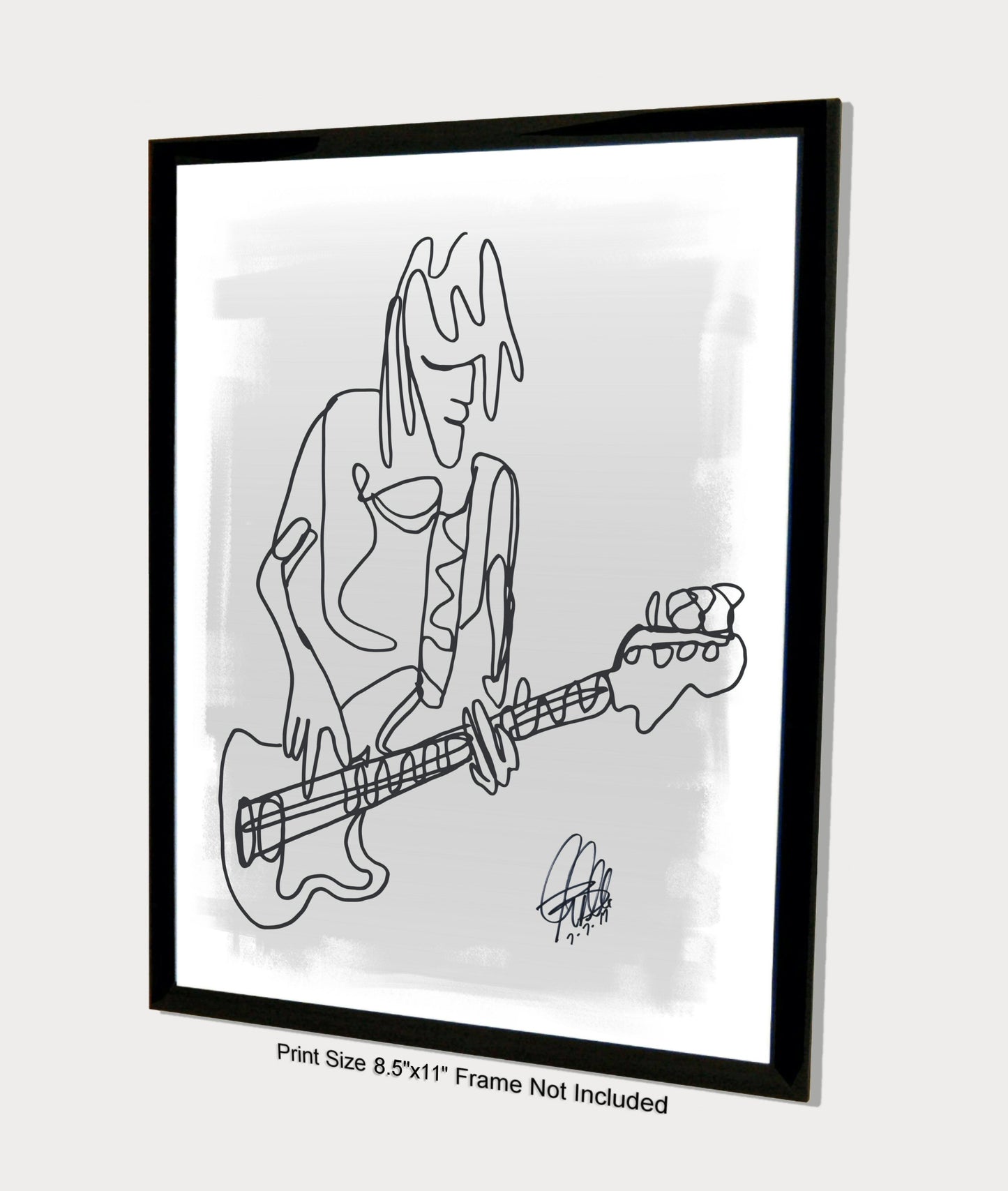 Bass Player Rock Music Poster Print Wall Art 8.5x11