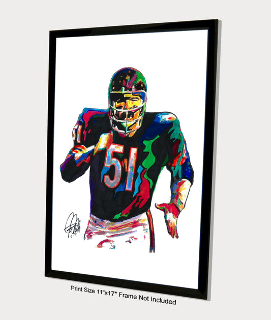 Dick Butkus Chicago Bears Football Sports Poster Print Wall Art 11x17