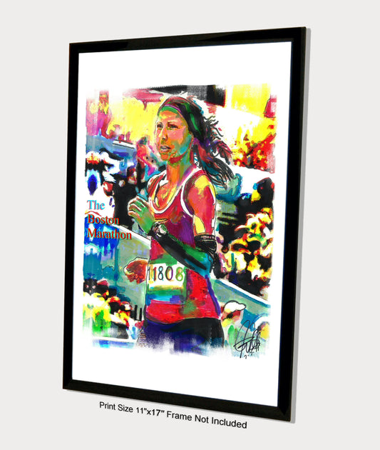 Boston Marathon Runner Athlete Sports Poster Print Wall Art 11x17