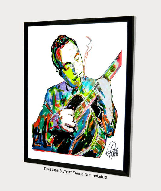 Django Reinhardt Guitar Jazz Bebop Music Print Poster Wall Art 8.5x11