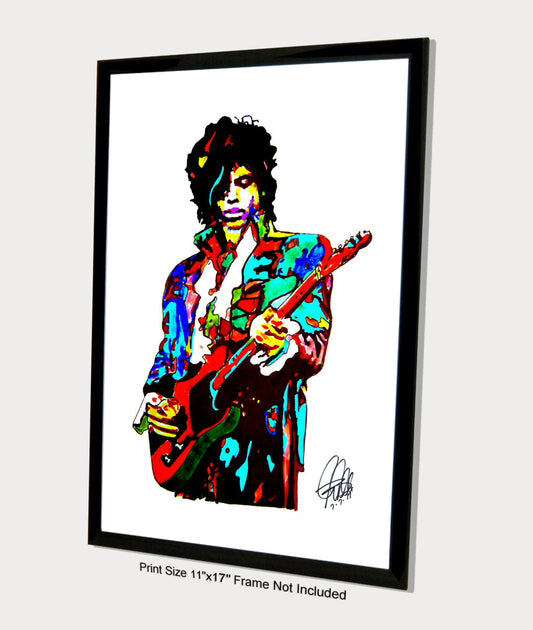 Prince Singer Guitar Pop Rock Music Poster Print Wall Art 11x17