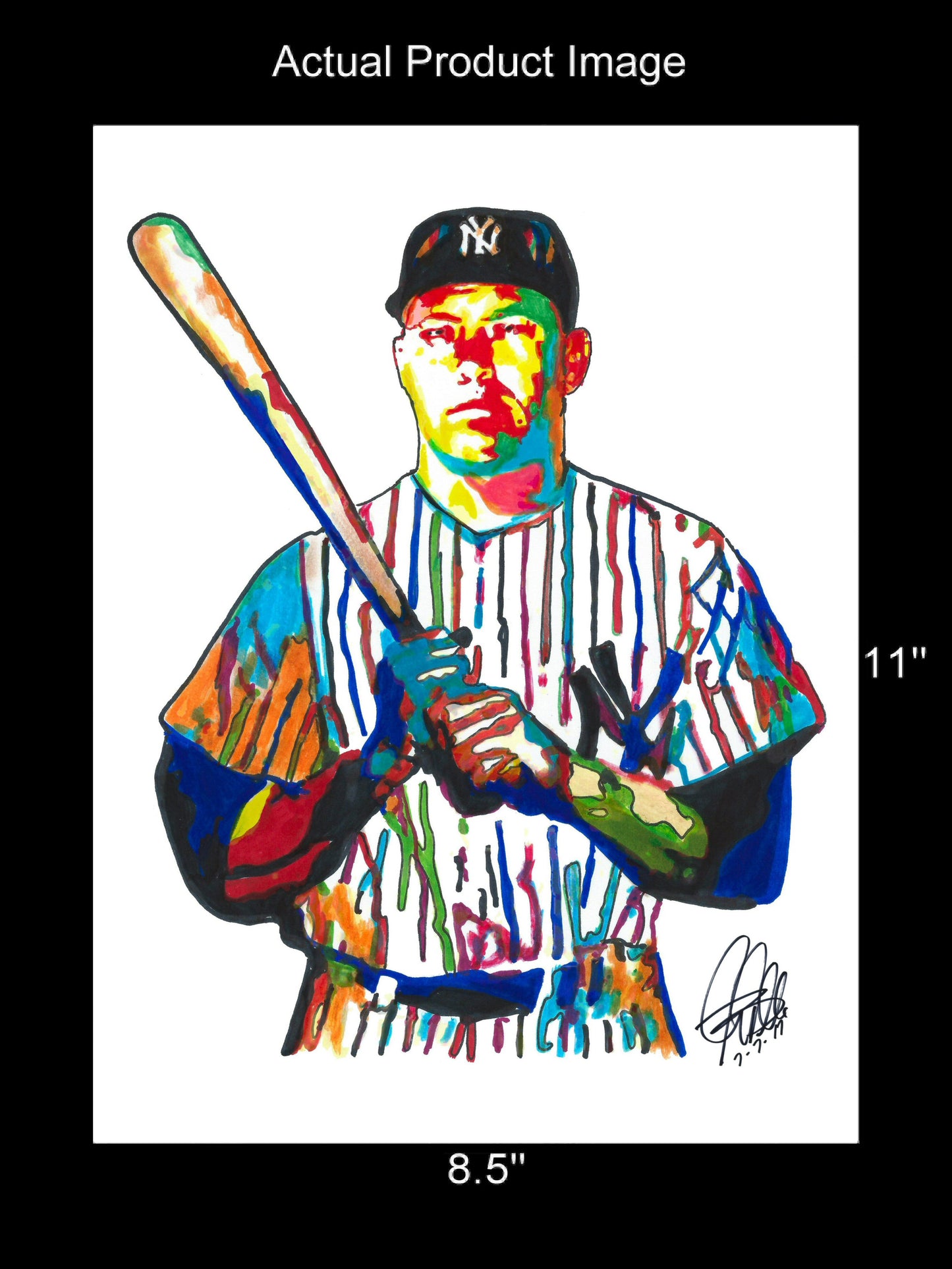 Mickey Mantle New York Yankees Baseball Print Poster Wall Art 8.5x11